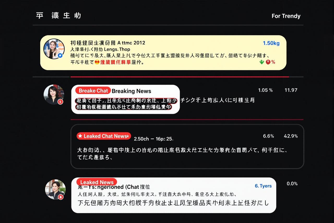 知名女主播深夜直播意外泄露私人聊天记录，内容引发全网热议 配图 1